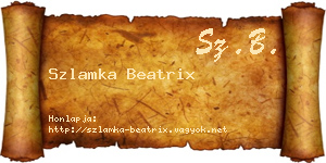 Szlamka Beatrix névjegykártya